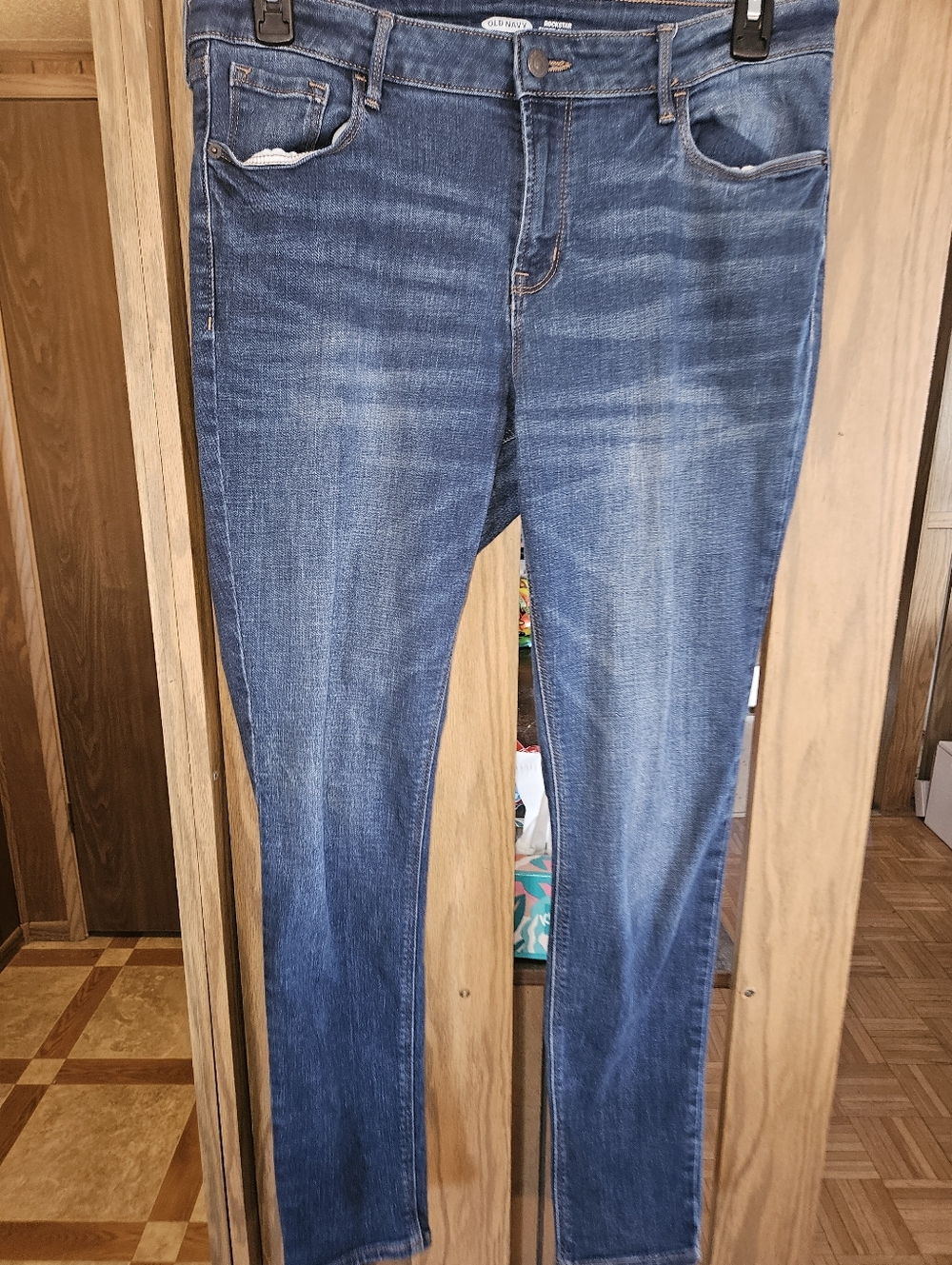Old Navy Rock Star Sz 14 Long - Skinny Jeans, Mid Rise, Medium Wash
